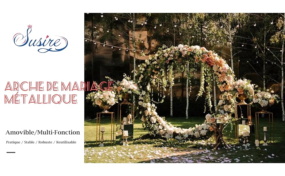 Arche De Jardin Arche De Mariage En Bois Rond - 240x210 Cm - Décoration Romantique Pour Extérieur, Jardin Et Cérémonies Arche De Mariage Catalogue - 2