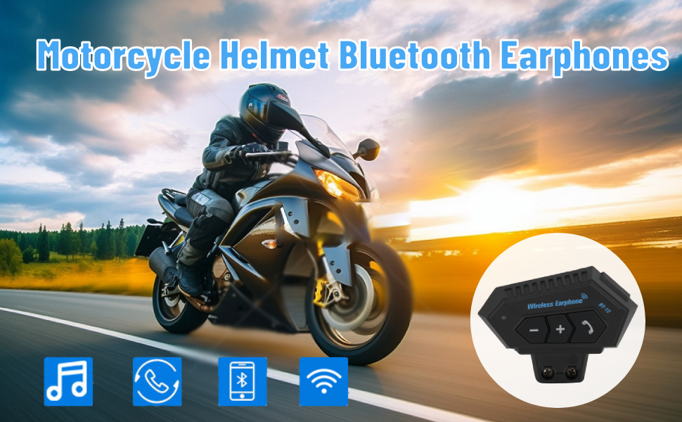 Kit Main Libre Moto, Intercom Moto, Casque Bluetooth de Moto, Accessoire  pour Casque Moto Telecommande, Accessoires d'électronique embarquée