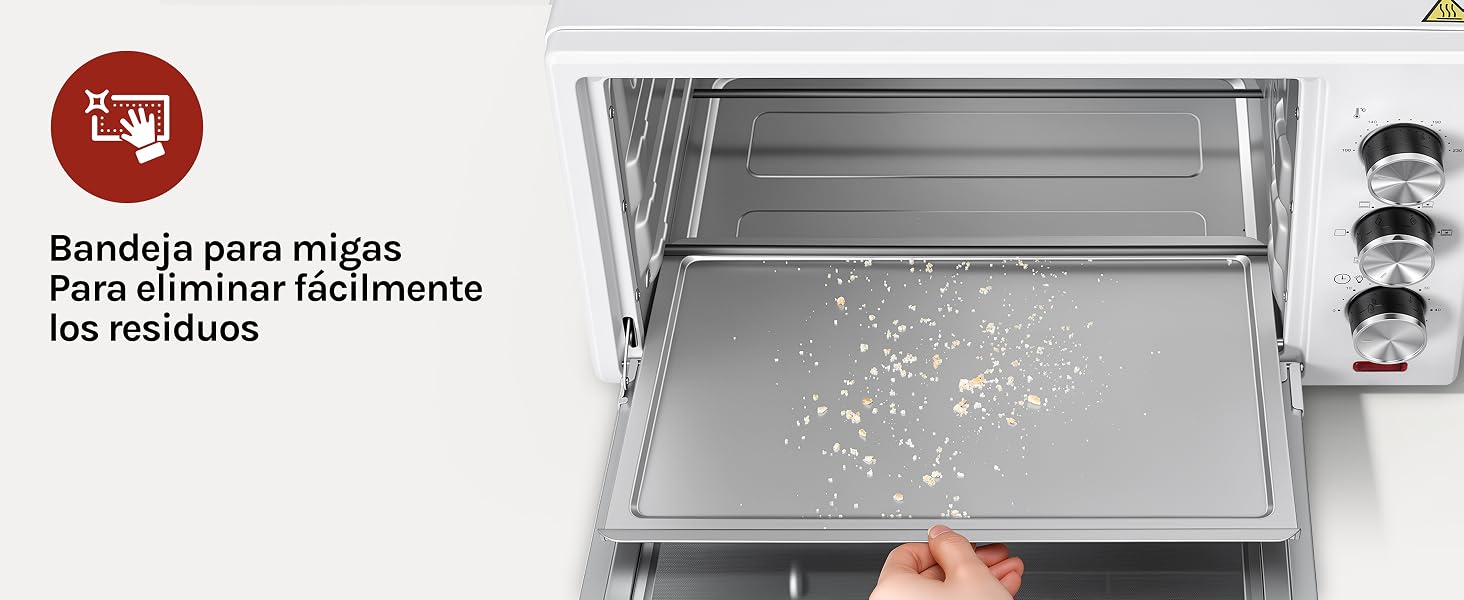 El texto dice: «Bandeja para m1jas» con un símbolo de advertencia rojo. Guía de instalación de equipos de cocina industriales o bandejas para servicio de alimentos que muestra varios pasos.