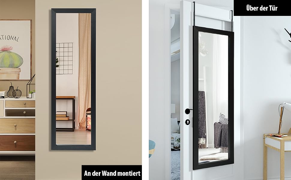 hängespiegel für schlafzimmer, hängender gerahmter spiegel
