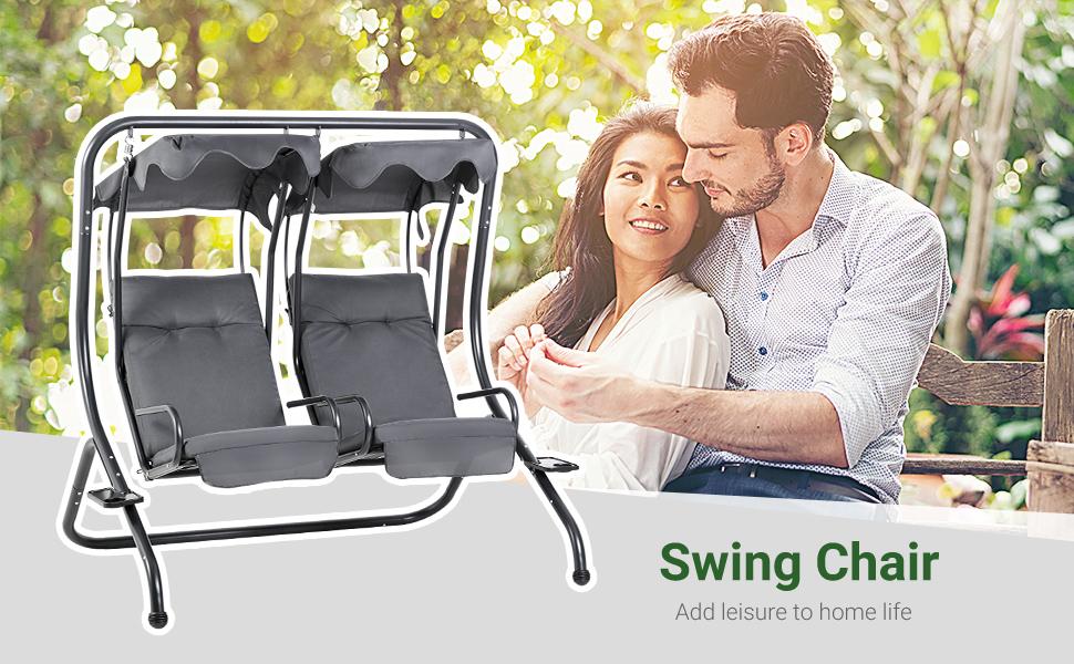 Outsunny Canopy Swing 2 Separate Relax Chairs W/ Handrails, Cup Holders Grey -Outdoor Furniture Store AAHKMJXYDAFdJAOAIMEbOAchlkWZ0oakZn uVZ0mPidMNbILvCvspZ4oG3fPgIqc1P26RdPiG8KHKUtblW5 ULKvLD1OHzwX