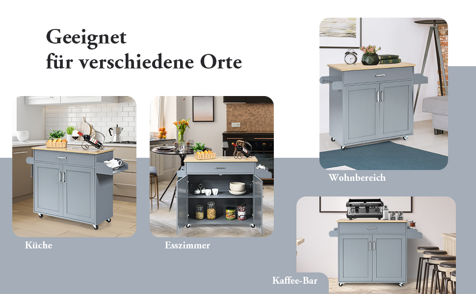 küchenwagen auf rollen, küchenwagen mit arbeitsplatte, Kücheninselwagen