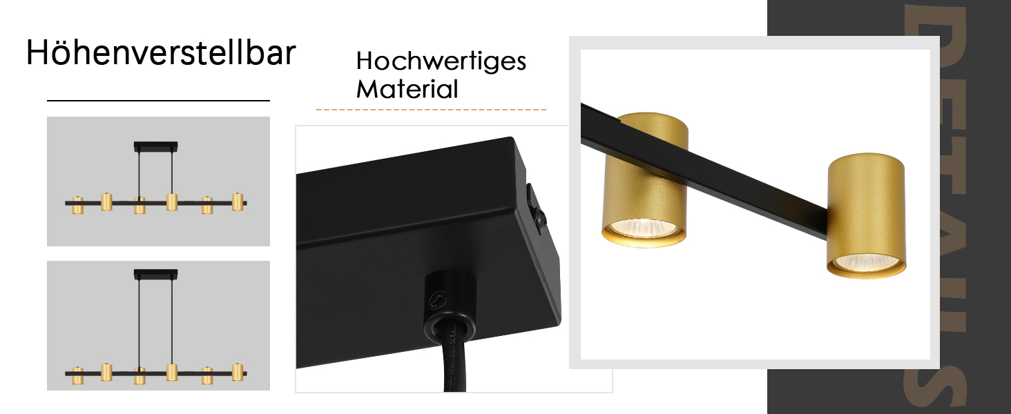 Esszimmerlampe 6 Flammig aus Metall