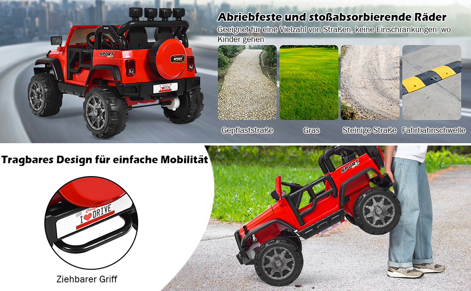 Kinder Elektroauto 2 Sitzer mit 2,4G-Fernbedienung