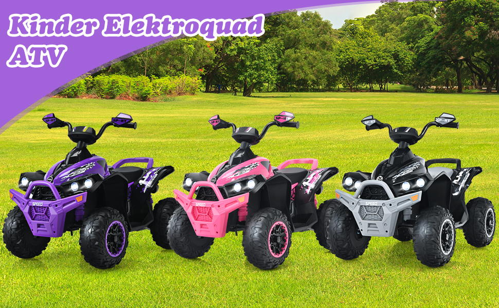 COSTWAY 12V Elektro Kinderquad mit Musik Kinder quad 