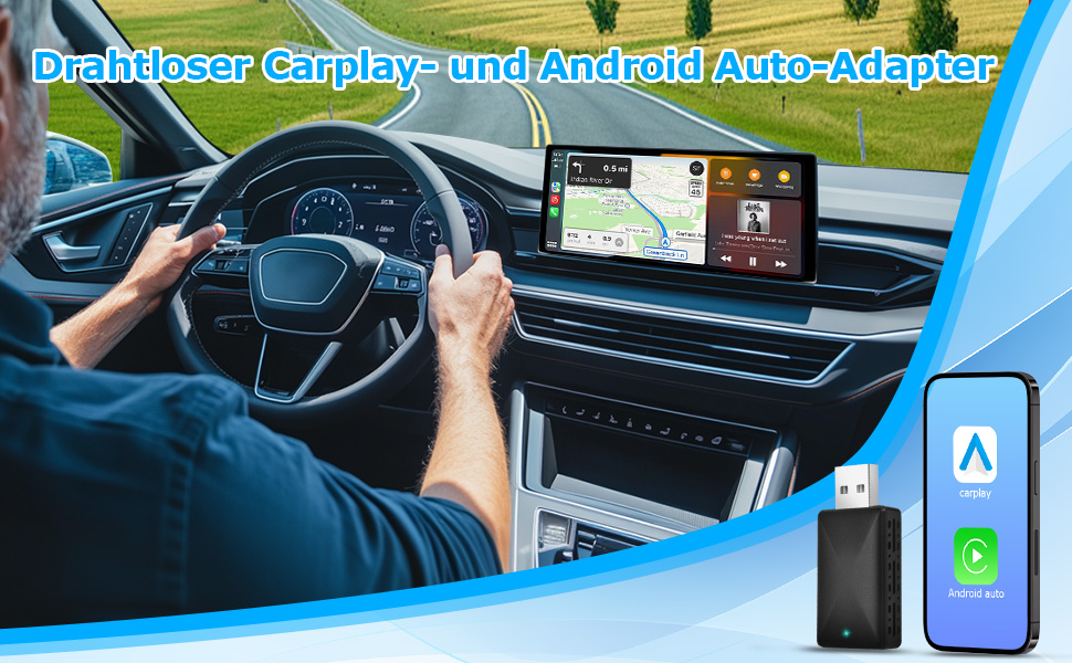 Adaptateur sans Fil pour CarPlay et Android Auto