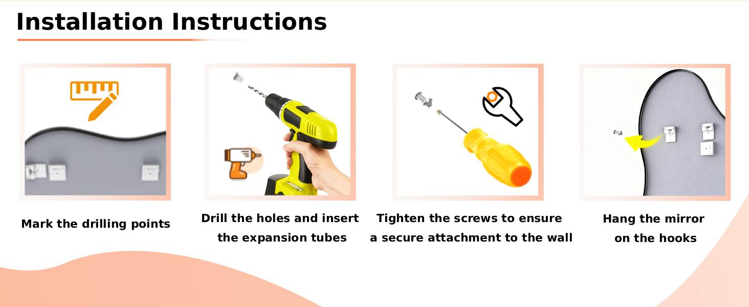 Text reads 'Installation Instructions'. Series of instructional diagrams showing step-by-step assembly process with illustrated figures and arrows indicating mounting procedures.