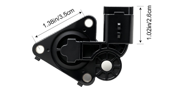 Technical diagram showing black mechanical component with measurements and dimensions marked in millimeters.