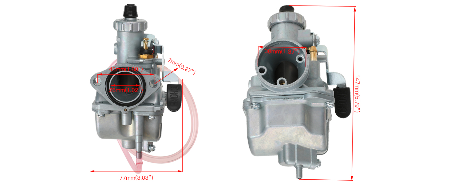Carburetor dimensions