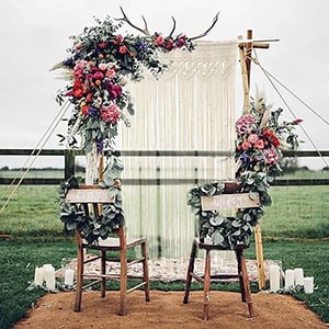 Boho Macramé cortina tapiz de pared