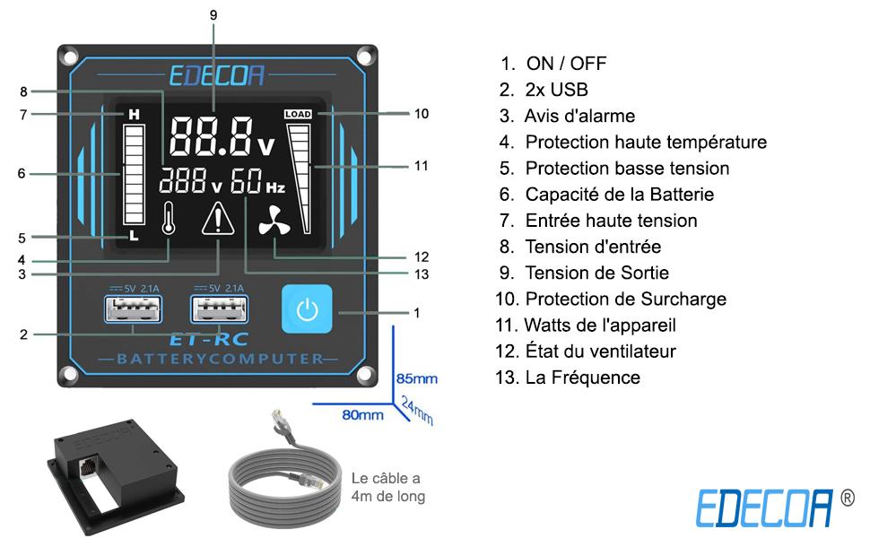 telecomande remote controller power inverer edecoa