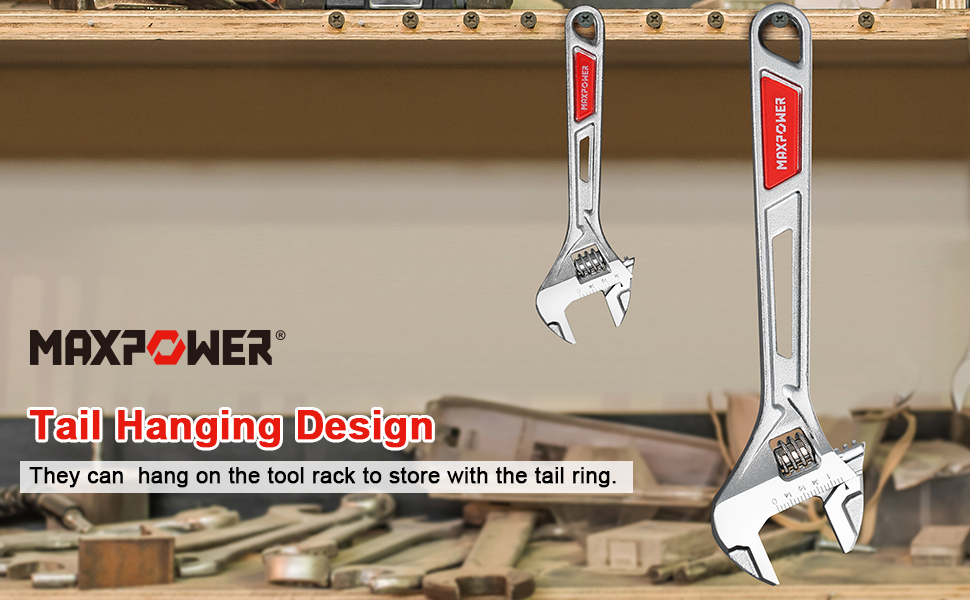 adjustable spanner with hanging hole