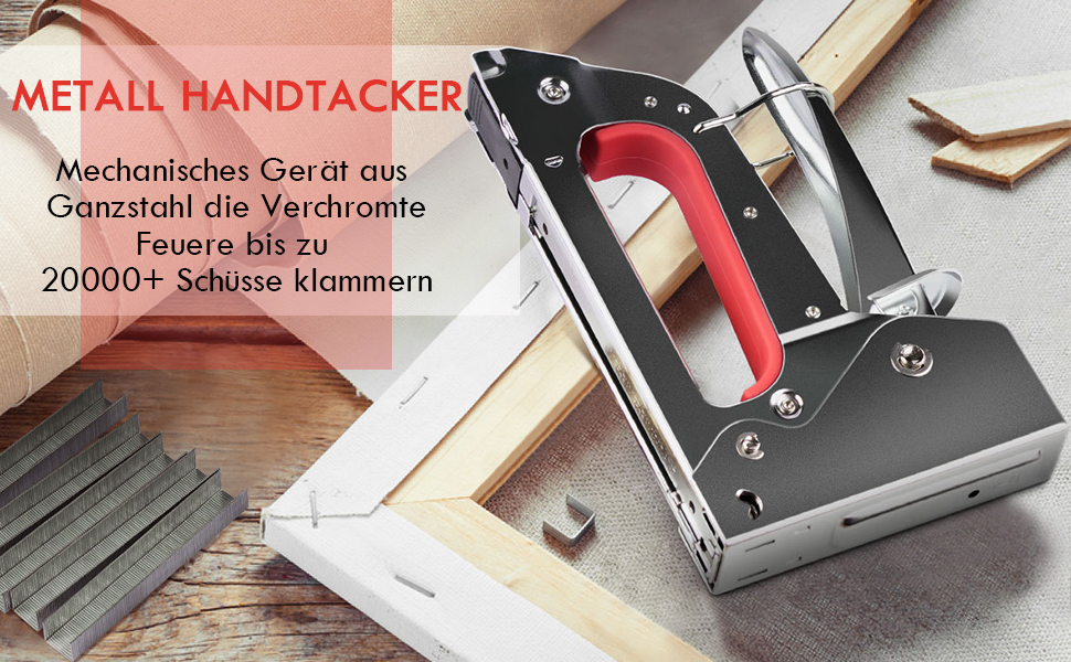 Handtacker Set - NEU MASTER Handtacker Leichter mit 1600 Tap 53 (8-10mm)  Klammern, Leistungsstarker Tackerpistole für