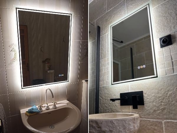 LUVODI Specchio da Bagno con LED luce da parete