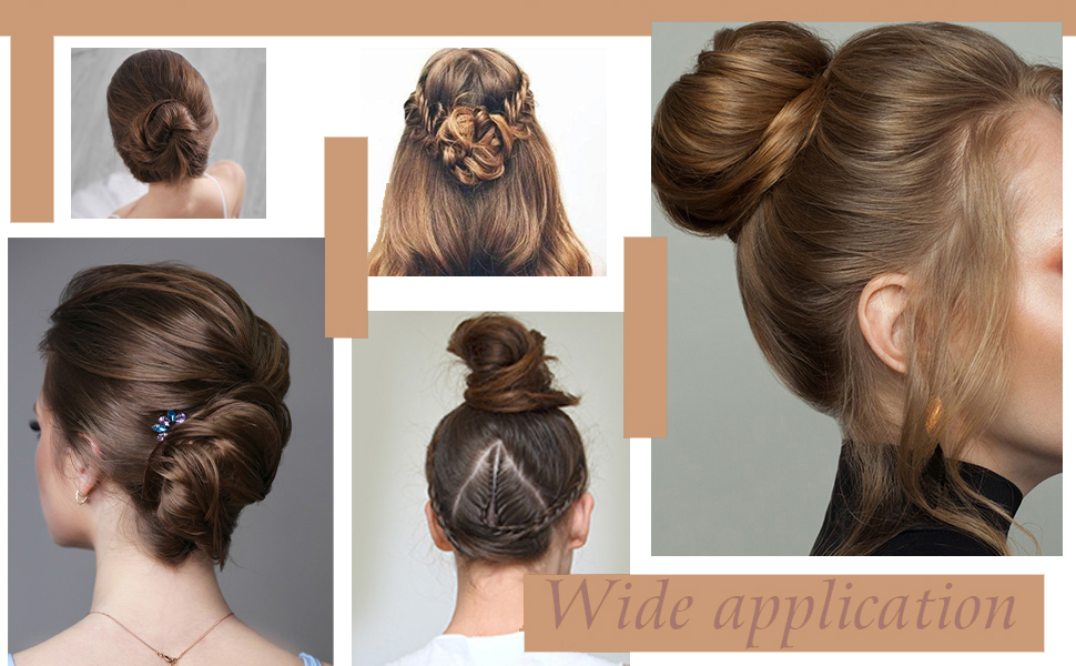 Collage de différentes coiffures pour femmes, notamment des chignons, des tresses et des chignons, illustrant différentes techniques et différents looks de coiffure