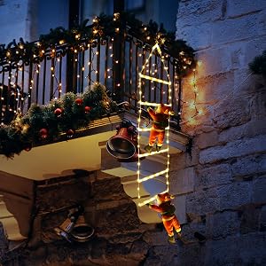 Luces decorativas de escalera navideña