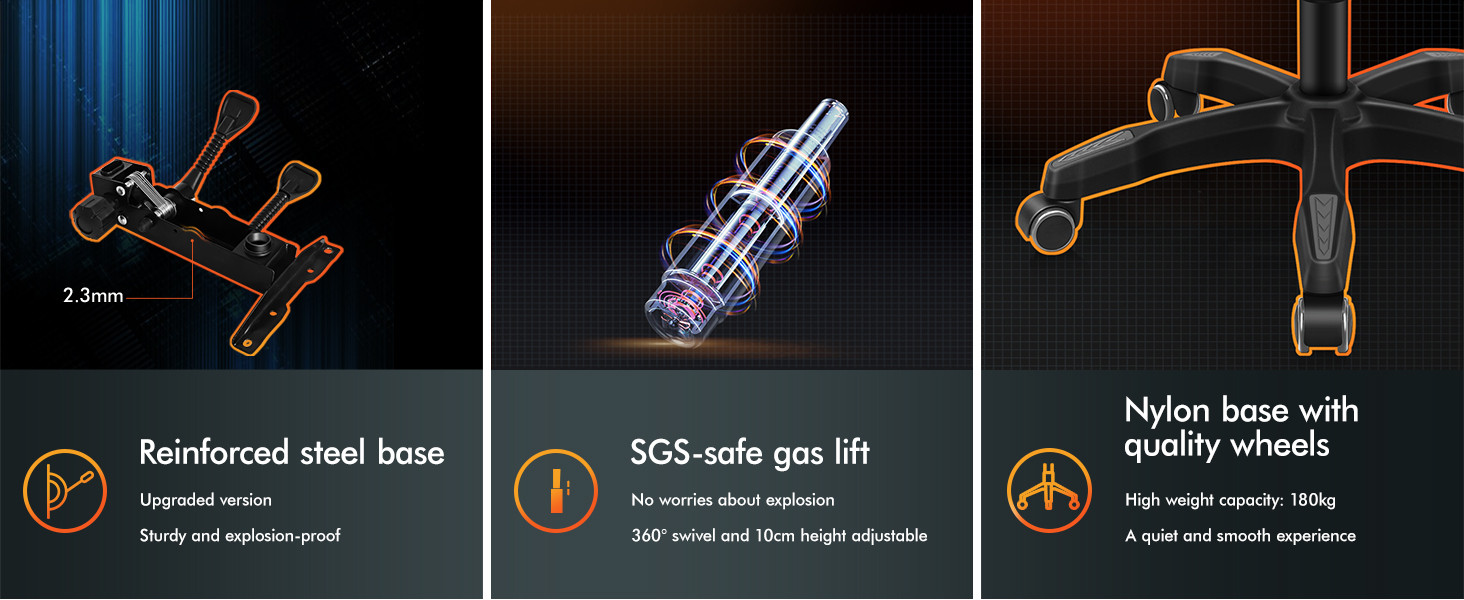 Three product feature icons for dog leash showing 'Retractable steel hook', 'LED with glow in', and 'Highly luminous in'.