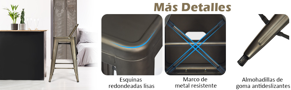 Taburete de Bar Apilable