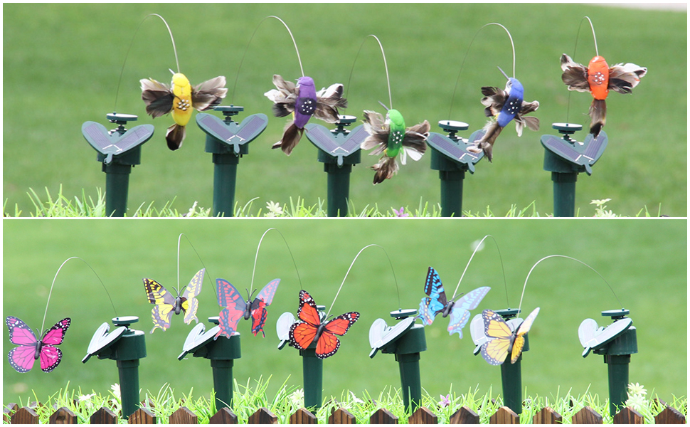 Solar/Battery Powered Flying Wobble Fluttering Hummingbird Butterfly