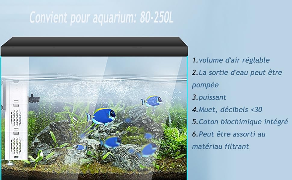 Filtre suspendu réglable pour aquarium - Petits Compagnons