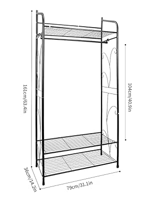 Armadio Guardaroba Appendiabiti con Ripiani