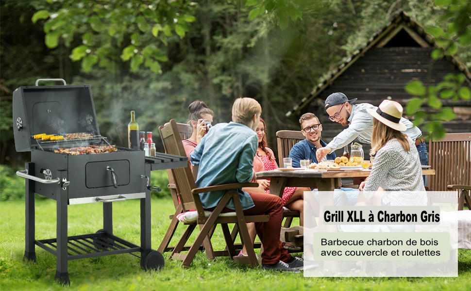 Grill XLL à Charbon Gris