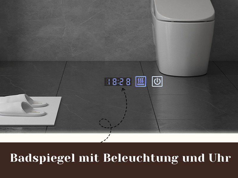 badspiegel mit beleuchtung und uhr