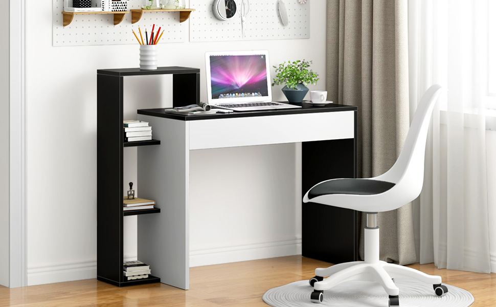 Postes de Travail Informatiques Bureau d'Ordinateur, Bureau d'Étude, Bureau avec Étagère