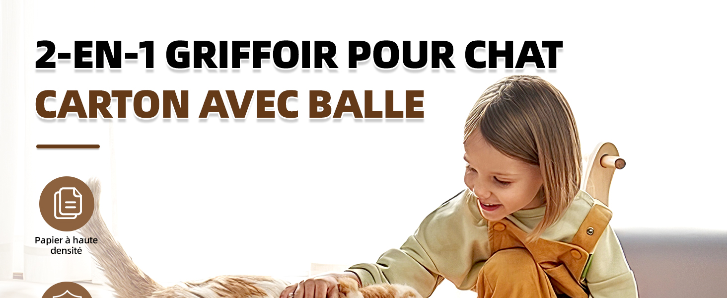 Griffoir pour Chat Carton avec Balle