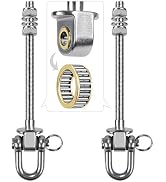 Composants de quincaillerie industrielle, y compris deux ensembles amortisseur/amortisseur en metal con soportes de montaje, et un roulement à rouleaux circulaire con jaula en laiton ilustrado en coupe transversale.