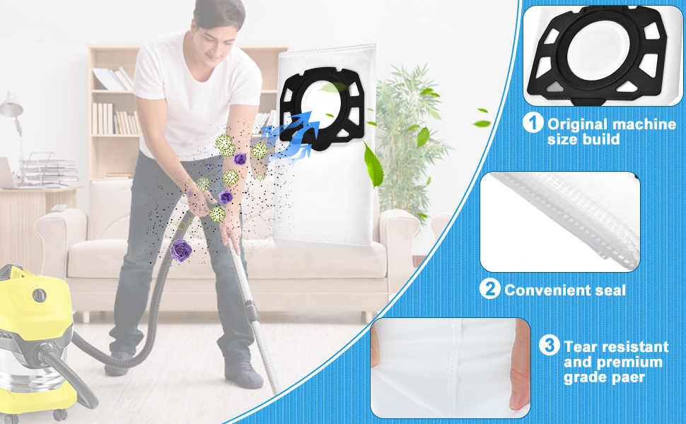 Sacs d'aspirateur pour Kärcher WD4.