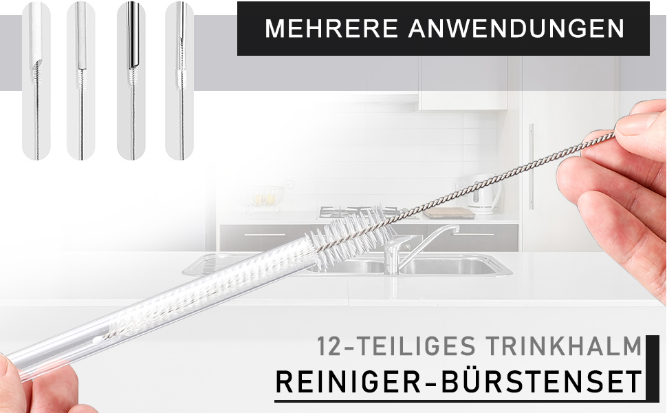 12-TEILIGES TRINKHALMREINIGER-BÜRSTENSET