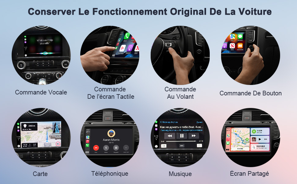 Adaptateur CarPlay sans Fil pour iPhone, Adaptateur Voiture sans Fil iPhone Carplay