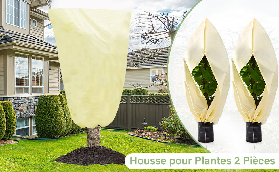 Voile Hivernage Plante Exterieur, 2 Pièces Housse Hivernage pour Plantes
