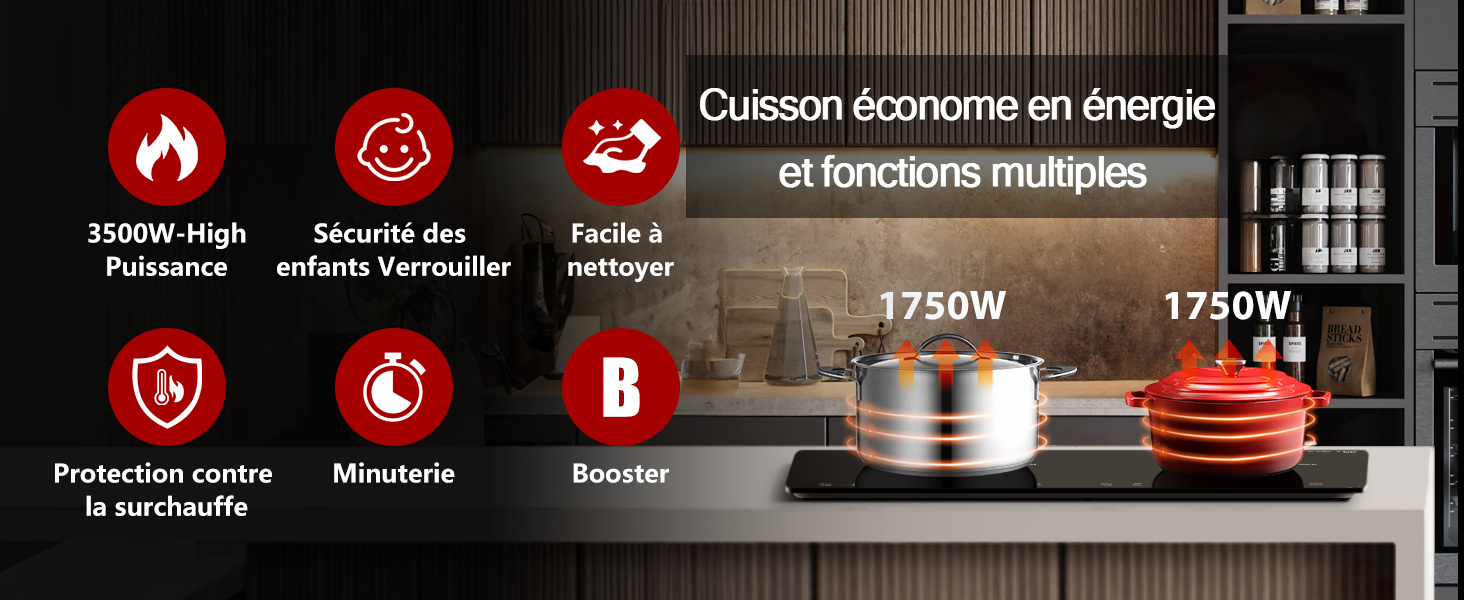 Double plaque de cuisson à induction