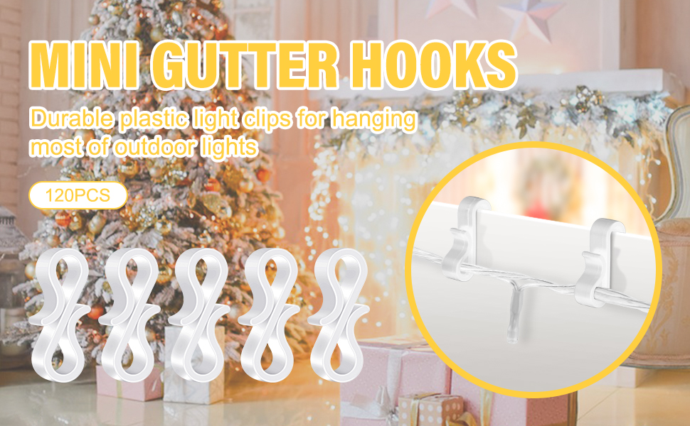 a set of 3 pvc hooks for hanging outdoor lights
