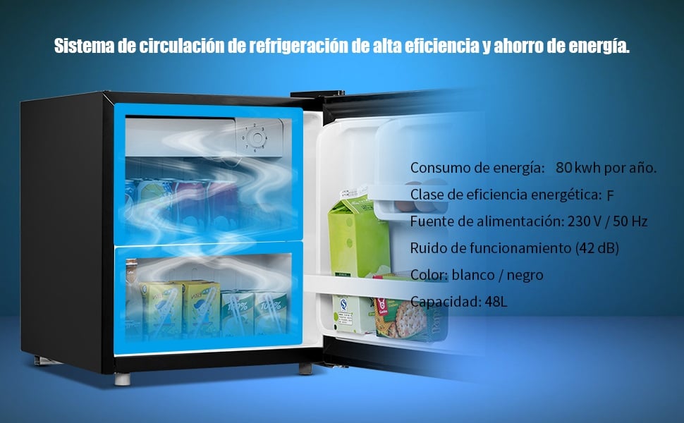 COSTWAY 46 litros Capacidad Refrigerador Mini Nevera Frigorífico Eléctrico  Minibar