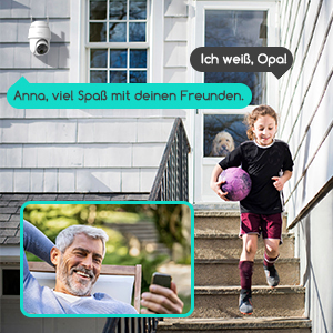 a child running down the stairs with a soccer ball.