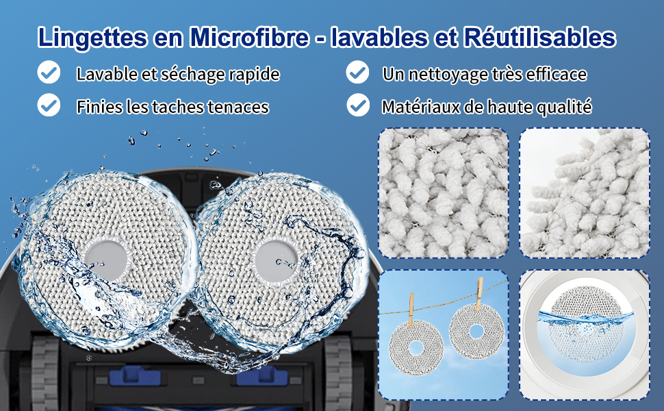 4 chiffons de nettoyage pour serpillère