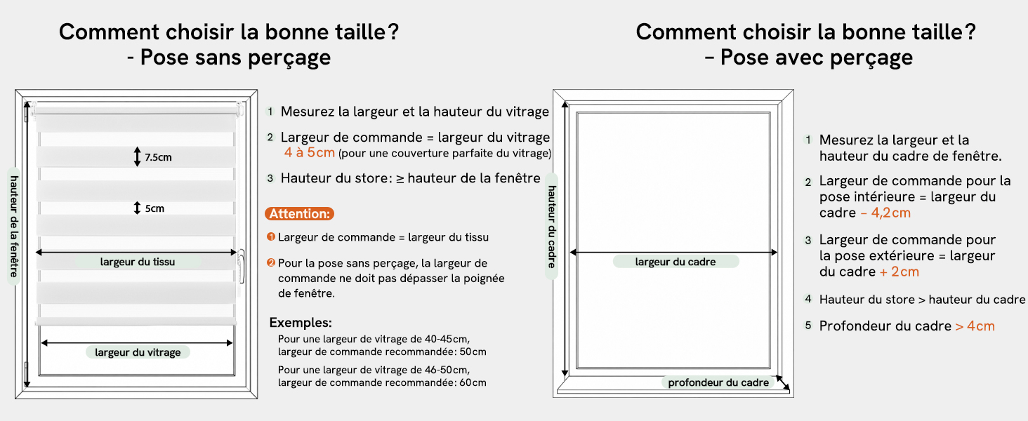 Tableau comparatif avec texte en français montrant deux colonnes avec des options à cocher et plusieurs rangées de texte descriptif et d'icônes. La mise en page semble être une comparaison de produits ou un guide de prise de décision avec des lignes pointillées séparant les sections.