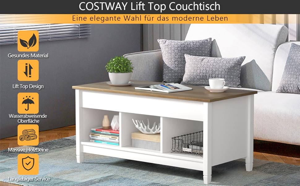 couchtisch hebeplatte holz rechteckiger sofatisch tisch zentraler tisch zentraler tisch ablage