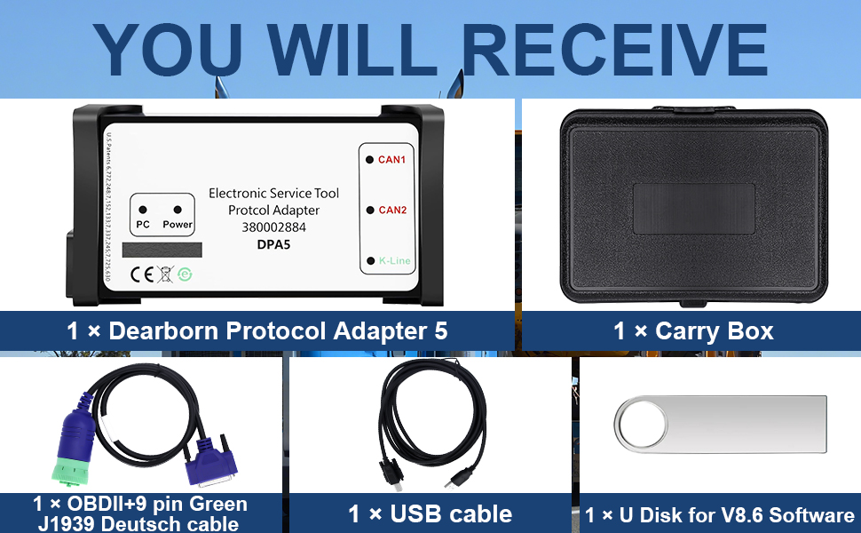 380002884 V8.6 EST DPA5 Diagnostic Tool Kit Dearborn Protocol Adapter 5