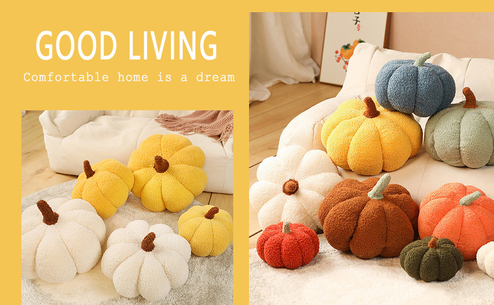 coussin décoratif citrouille en peluche