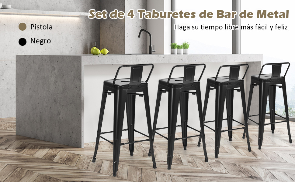 Taburete de Bar Apilable