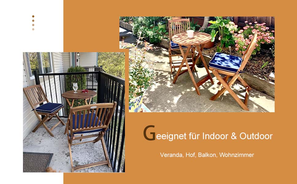 naturfarbe terrassenmöbel set akazienholz set akzentmöbel hof