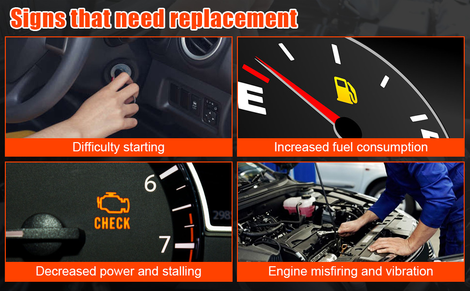 Text reads 'Signs that need replacement'. Dark educational or instructional panel with highlighted text and arrow indicators.