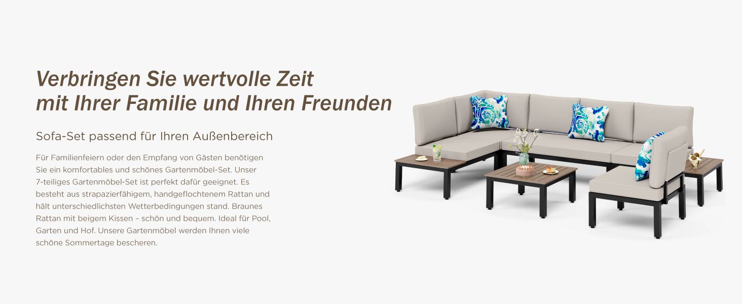 PHI VILLA Gartenmöbel Balkonmöbel Set