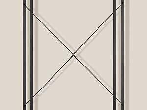 Diagramma tecnico che mostra linee geometriche e segni X che si intersecano in uno schema a griglia su uno sfondo bianco.