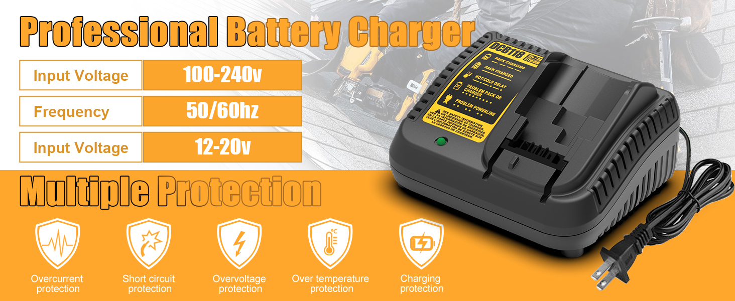 Cargador de batería Dewalt de 20 V