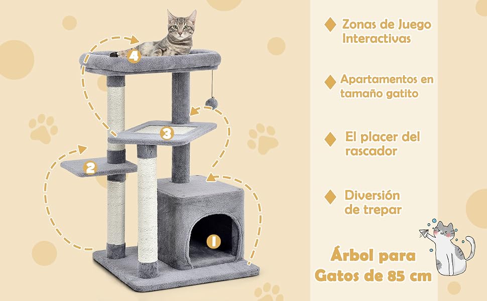 Árbol para Gatos de 4 Niveles